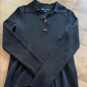 Black Long Sleeve Polo Shirt sweater